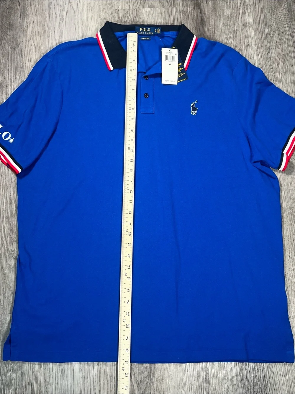 New Polo Ralph Lauren Shirt Mens XL Blue Red White Golf Casual Pony Logo USA